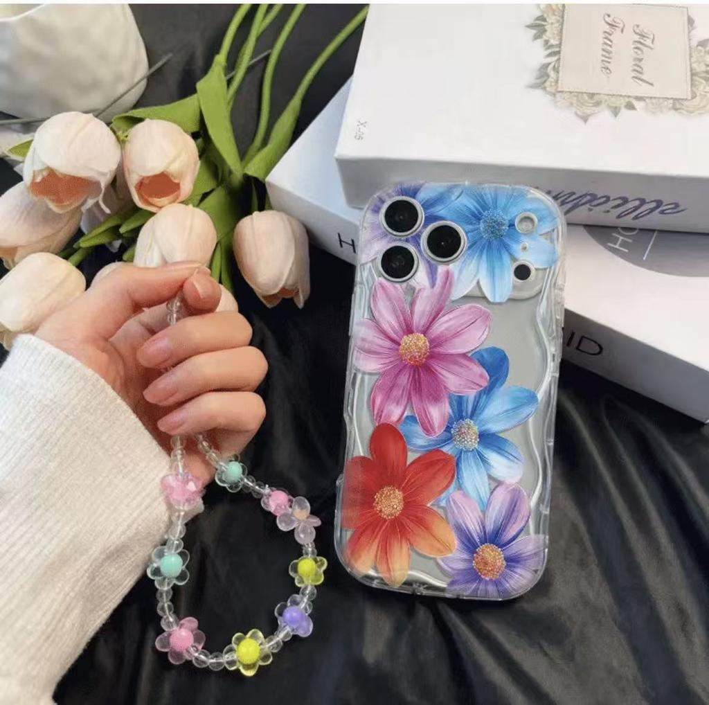 Flower lanyard suitable for iphone17pro mobile phone case Apple 15 foreign trade 14 bracelet 13promax new 16x