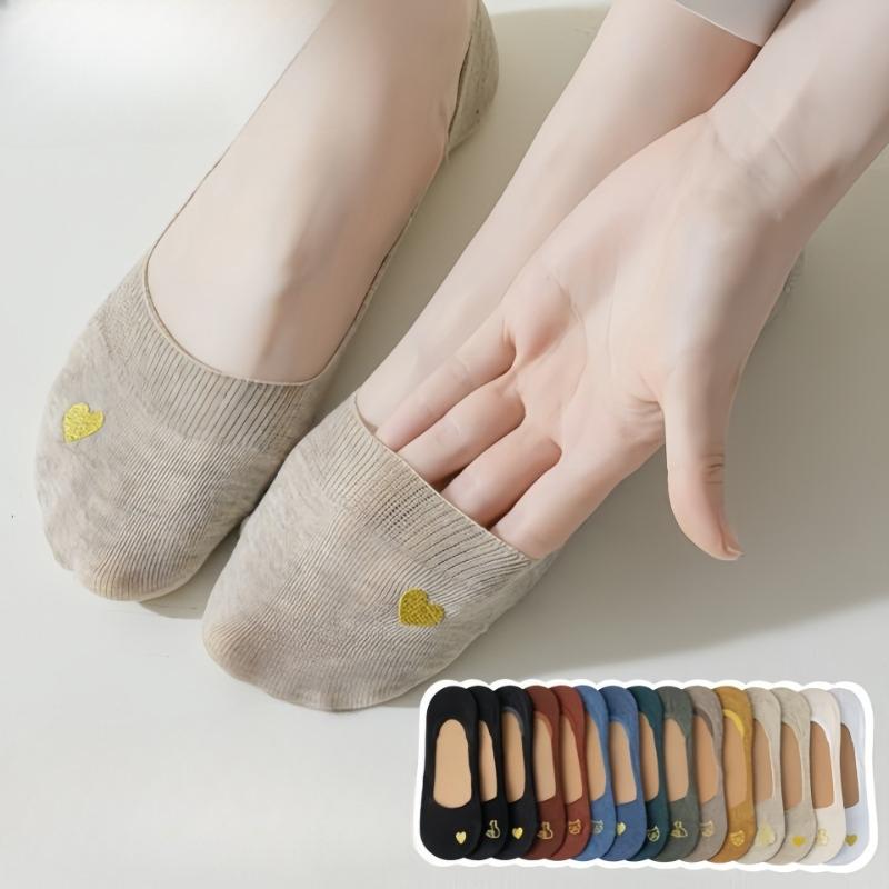 5 Pairs Children's Summer Pure Cotton Boat Socks with Silicone Anti-slip and Invisible Heel Protection, Not Falling Off, Shallow Toe Design