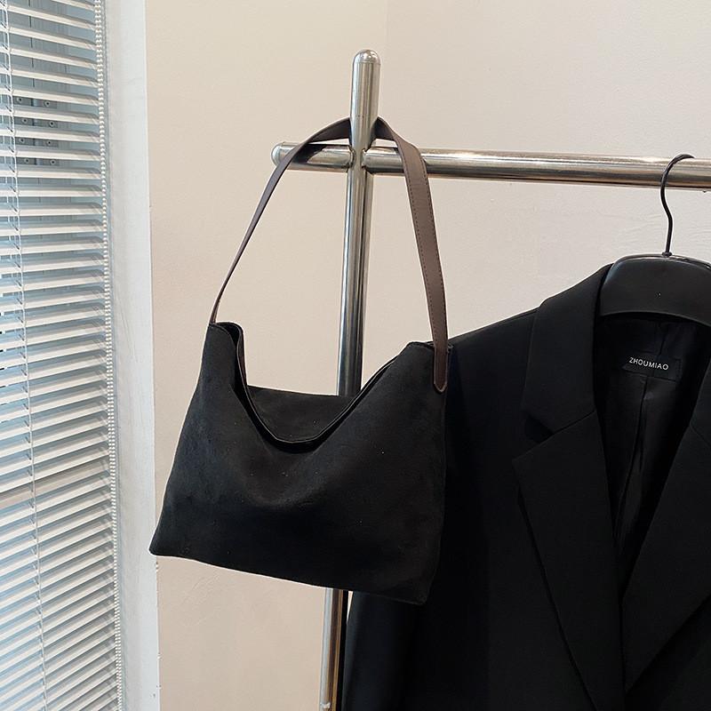 Chic Retro Design Tote Bag For Women In Stylish Black Orange Brown Khaki Colors