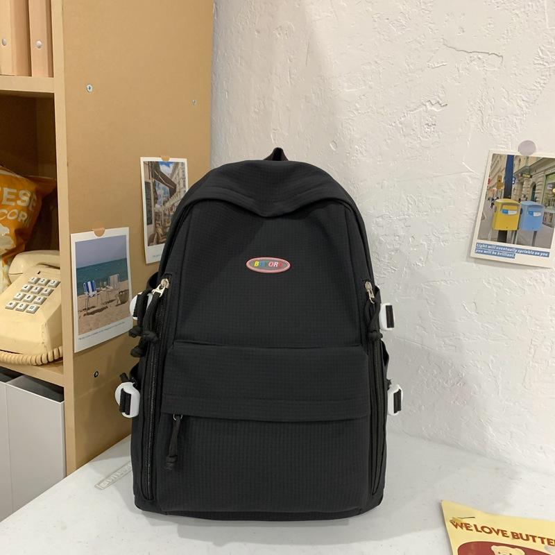 Corduroy Schoolbag Solid Color Student Backpack For Men And Women