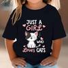 Cute Cat Graphic Children's T-shirt Summer Short-sleeved T-shirt