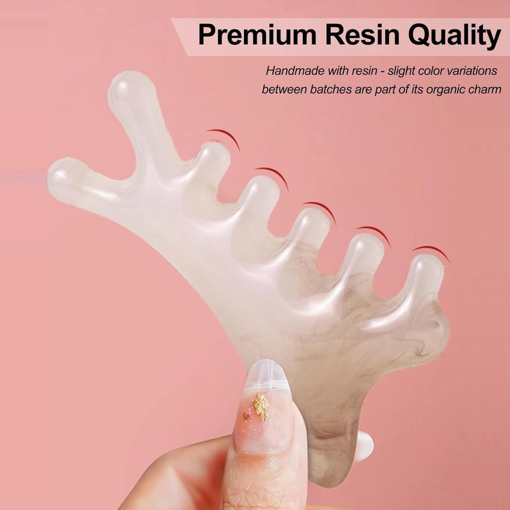 Head Scalping Massage Tool Comb for Hair Head Face Eye Neck Resin Body GuaSha Tool Relieve Stres Promote Lymphatic Circulation