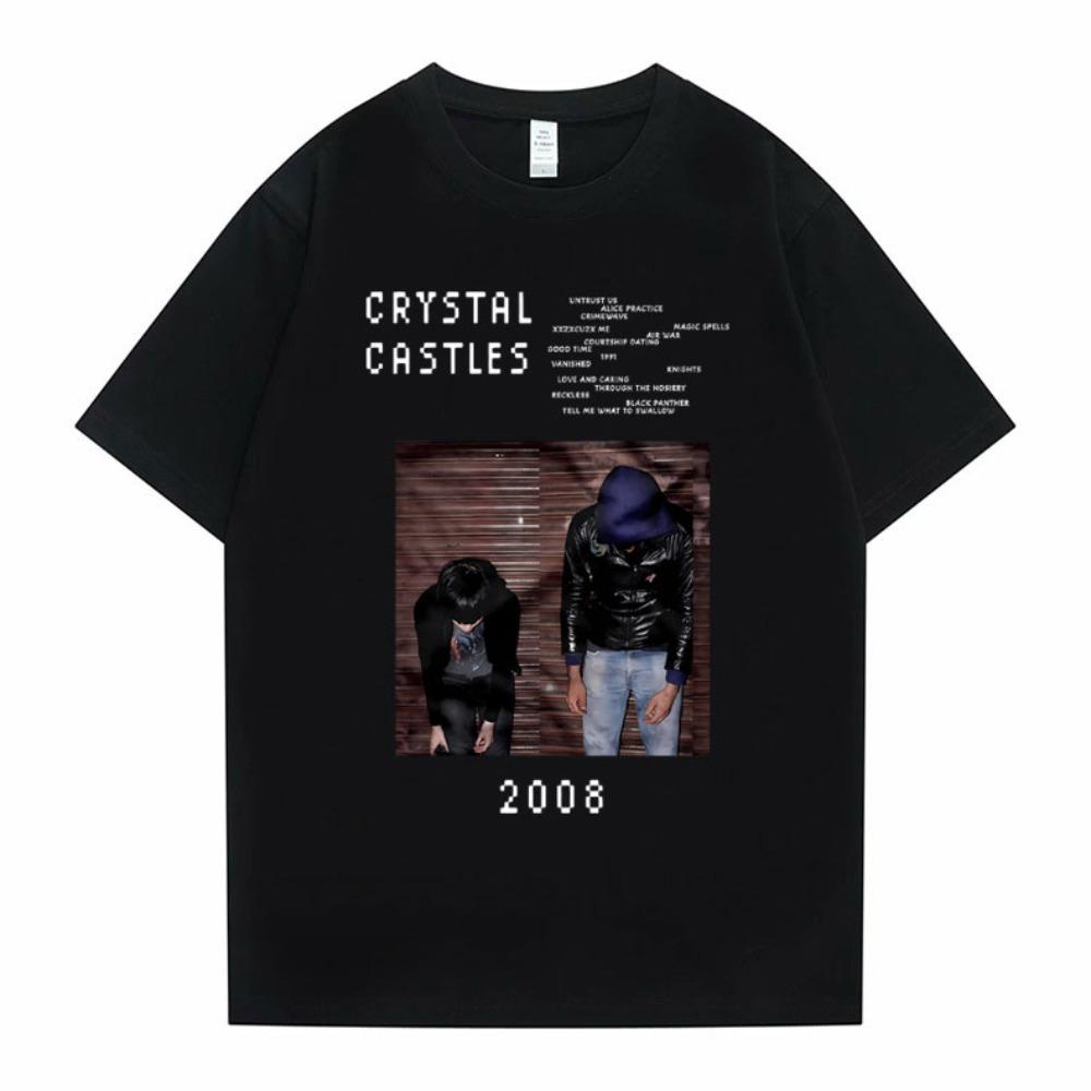 Crystal Castles Graphic T Shirts Male Gothic Music Band T Shirt Unisexs Vintage Tshirt Unisex Women T Shirt Women Harajuku S