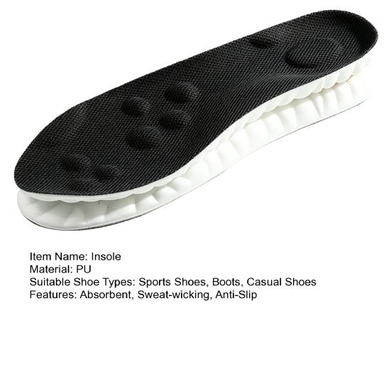 1 Pair 4D Cloud Breathable Insoles with Arch Support Shock-Absorbing Foot Protection Inserts Non-Slip Anti-foot Deformation Shoe Insoles for