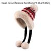 Fashion Thick Knitted Plush Hat Warm Ball Ear Protection Hat Windproof Ethnic Style Pullover Beanie Hat Girls