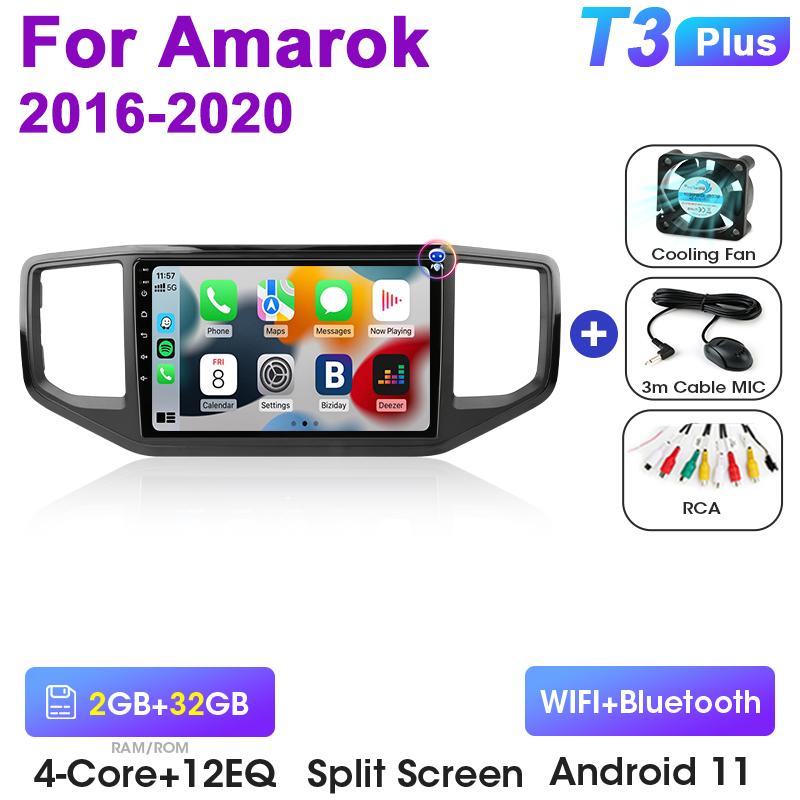 2 Din Android 12 Car Radio For VW Volkswagen Amarok 1 2016 - 2020 Multimedia Video Player GPS 4G Carplay Auto Stereo Head Unit