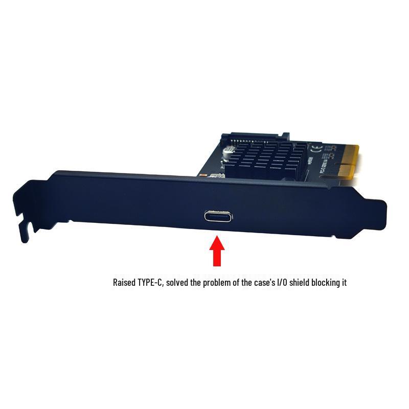 Xiangshuo USB 3.2 Gen 2x2 20Gbps PCI-E 4X to Type-C Adapter with Dual ASM324 Chips