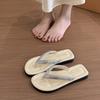 Flat bottom mop with rhinestone flip-flops new comfortable temperament women's 2025 summer retro French skirt beach mop
