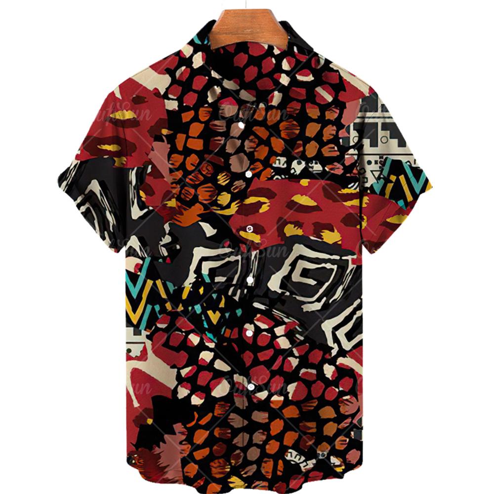 Fashion Short Sleeve Hawaiian Men's Shirts Summer Casual Tops Beach Party Vacation Shirts Outdoor Men's and Women's Shirt