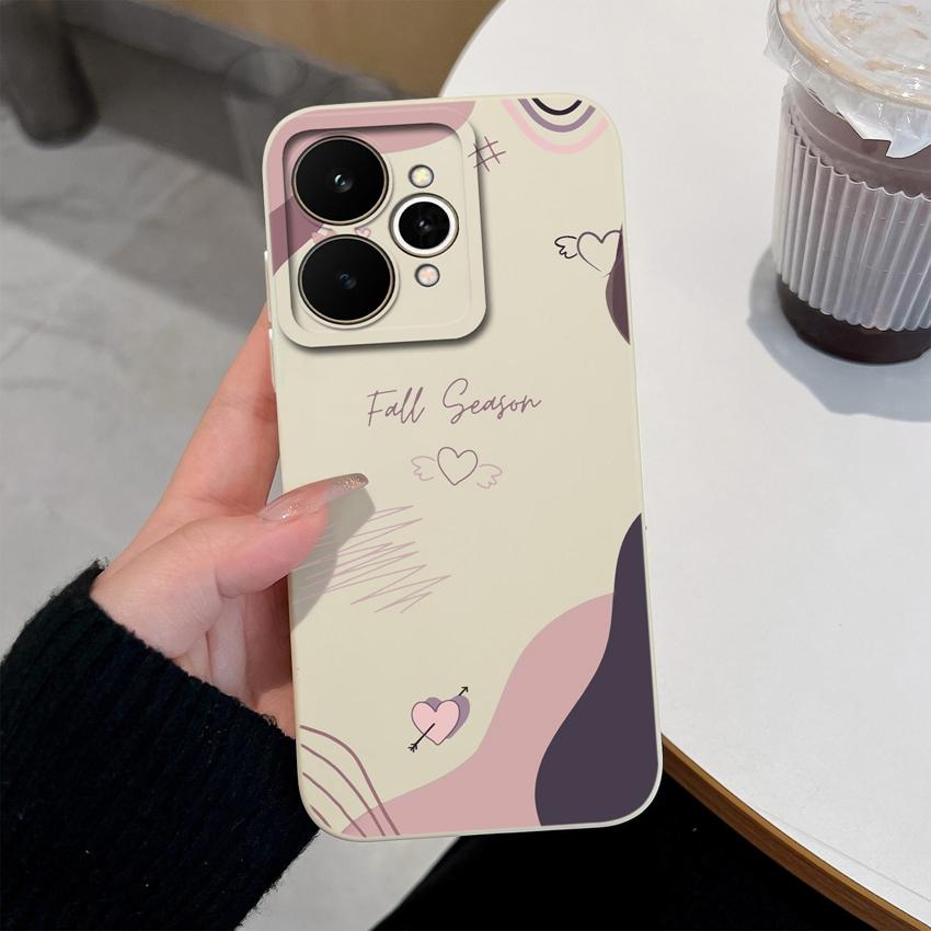 

Для Realme 15 15T 15X C71 C73 C33 C35 C21Y C25S Note 70 70T Чехол для телефона Модные узоры с сердечками Жидкий силиконовый защитный чехол для корпуса Realme OPPO Neo 9