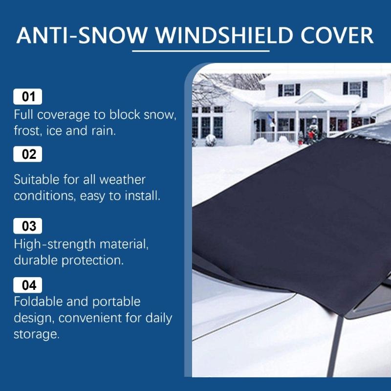 Windshield Snow Cover, Windshield Cover for Ice and Snow Windproof Sunshade Cover for Car SUV,61x28inch