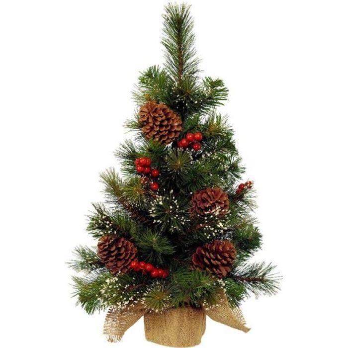 Kunstig juletre - EMINZA - Kongle - H45 cm - Snødekt grønt - Myk PVC