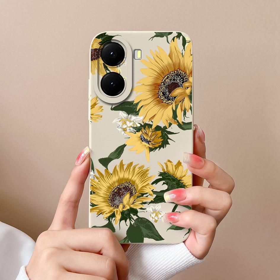 

Новый чехол для Redmi 13 14C A1 Turbo 4 A4 A2 K70 Ultra A5 14R Красивые подсолнухи жидкий силиконовый противоскользящий защитный мягкий чехол для Redmi Shell Redmi 14R 5G