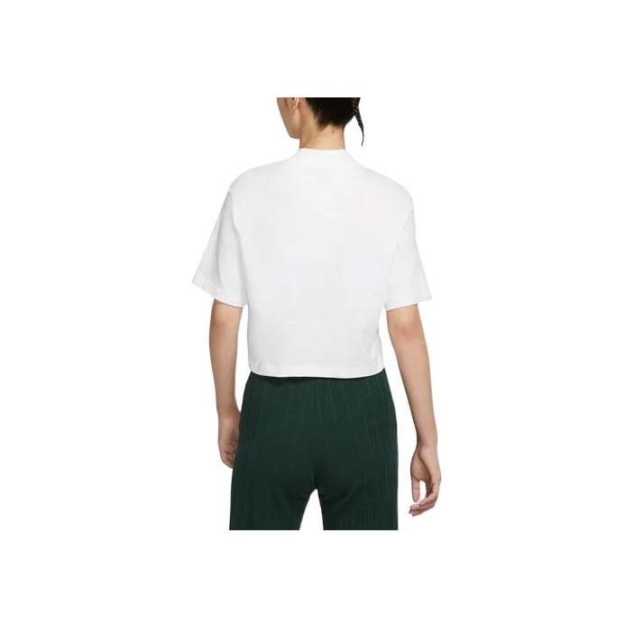 Nike Sportswear Essential Solid Logo Print Crew Neck Oversized Short Sleeve T-Shirt Women T-Shirts White DQ6197-100