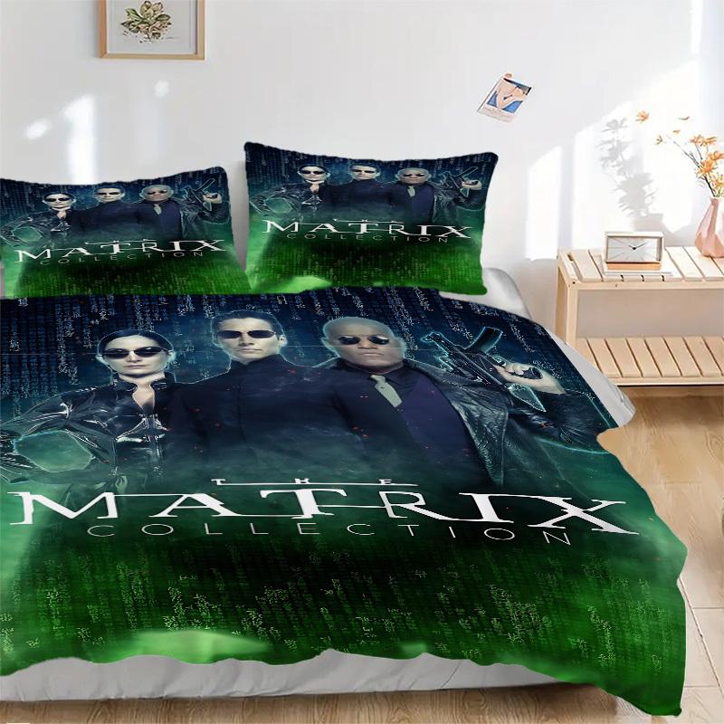 

3pcs Matrix Duvet Cover Set, 1 Duvet Cover + 2 Pillowcases (No Insert), High-Definition Print for All Seasons,Durable yy251103032 135x200cm