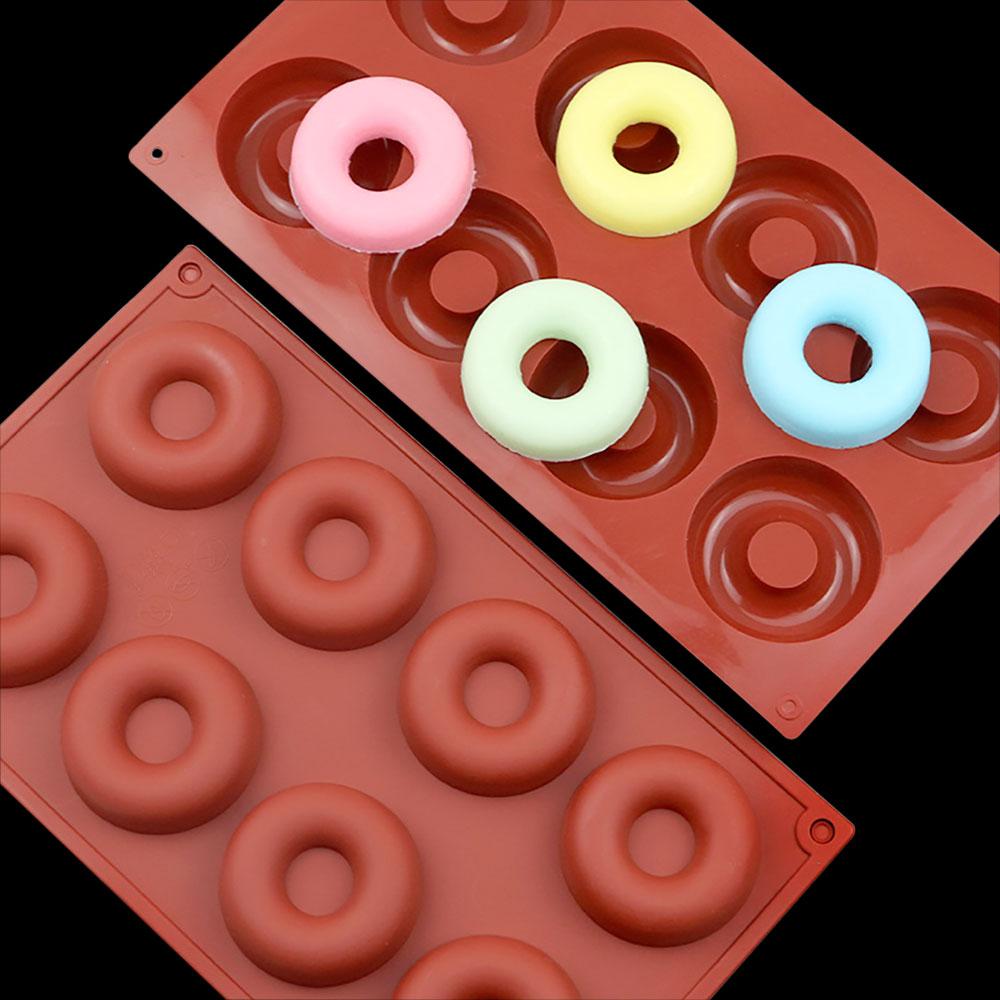 Silicone World 8 Holes Donut Silicone Molds Cookie Muffin Cake Mold Chocolate Donut Dessert Baking Pan Pastry Baking Mold