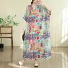 DIMANAF New 2026 Women Plus Size Summer Casual Maxi Long Dress Cotton Loose Oversize Floral Print Beach Sundress