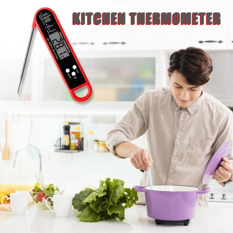 Professional Digital Meat Thermometers LCD Display Folding Probe Cooking Thermometers For BBQ Kitchen Cooking Grilling