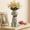 Handcrafted Resin Dog Vase Decorative Flower Holder Dog Planter Flower Vessel  Office