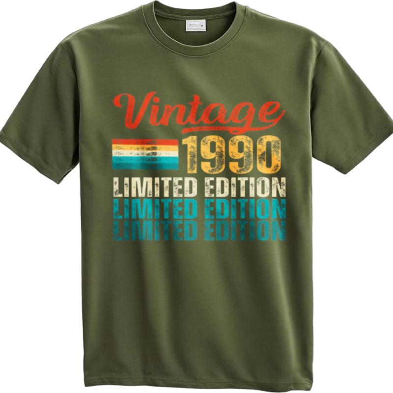 

Unisex Tshirt Breathable For man summer tshirt Vintage Vintage 1990 Limited Edition Trendy Women Top tees Trendy Tshirt 4XL