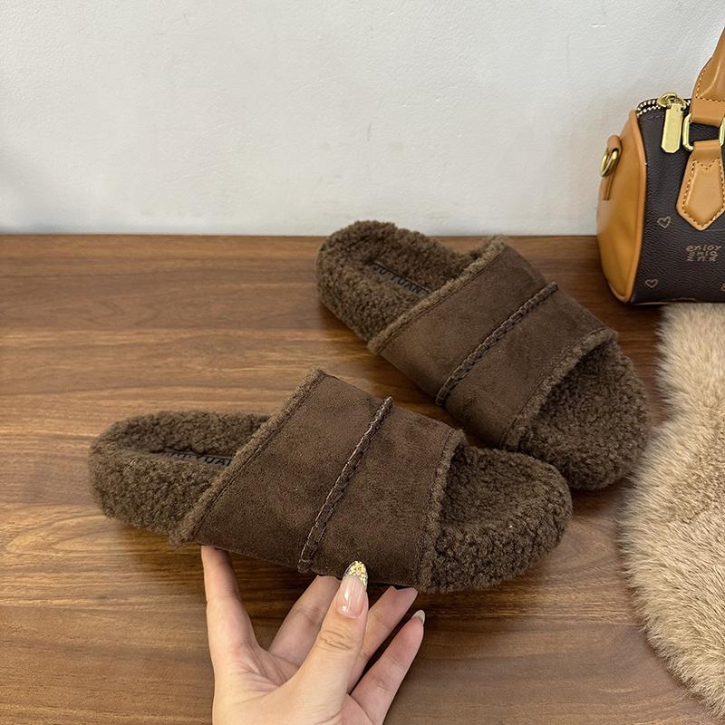

Fashion New Style Luxury Women s Slippers Pantofle Luxury Slides Platform Fur Flip Flops Soft Designer Plush Fashion Casual Leisure 40 кофейный