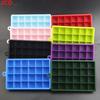 1pcs With Lid /No Lid 24-hole Silicone Ice Tray Square Box Auxiliary Food Puree Cheese Jelly Mold Bar Kitchen Tool Cocktail Cube