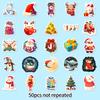 50pcs Merry Christmas and Happy New Year Stickers, Non-repetitive Cartoon Cute Characters and Animals Christmas Decorative