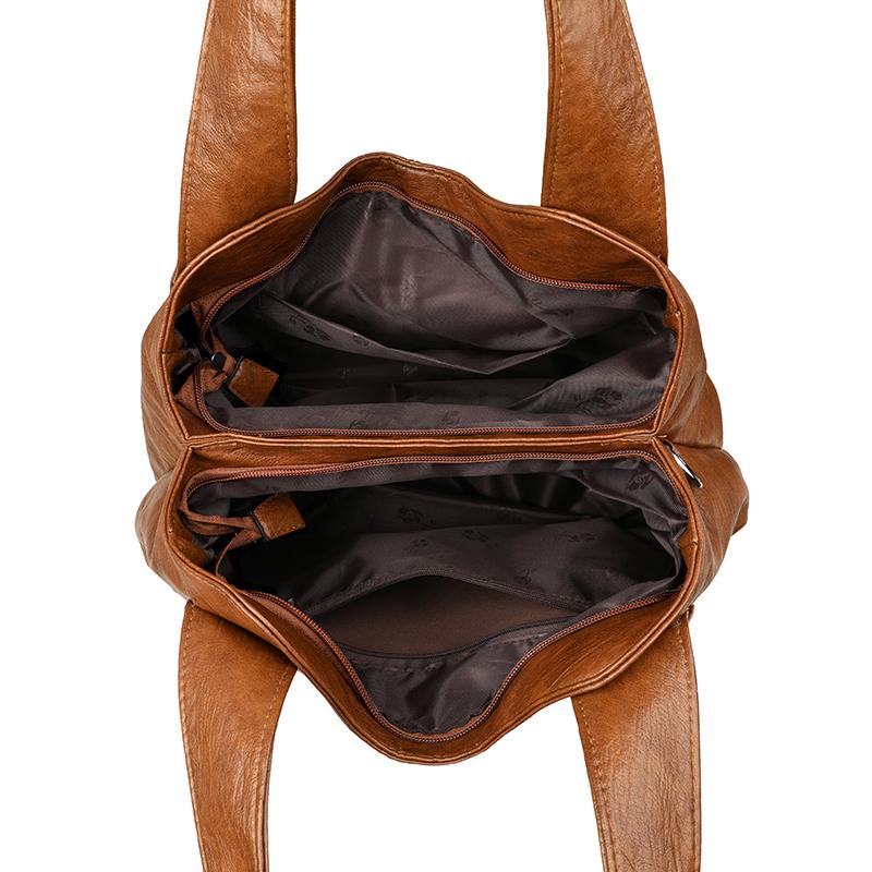 Large Capacity Tote Bag Women's Shoulder Bag Commuter Crossbody Bag Soft Leather Underarm Bag