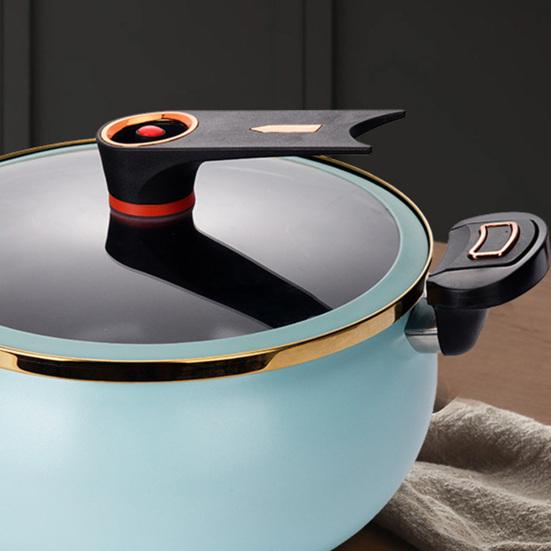Nonstick Ceramic Coated Soup Pot with Lid 7L Fast Cooking Crock Pot Micro Pressure Cooker Versatile Cookware