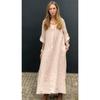 Women's Cotton Linen Turn-down Collar Solid Pullover Straight Knee Length Pockets Casual Dress