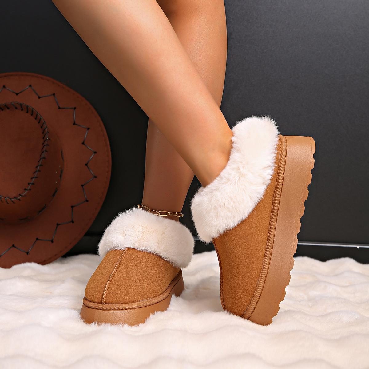 

In the winter of 2024, the new cotton shoes are fashionable and simple. Short women s boots are thickened and one-pedal flat-bottomed snow boots 36 чорний