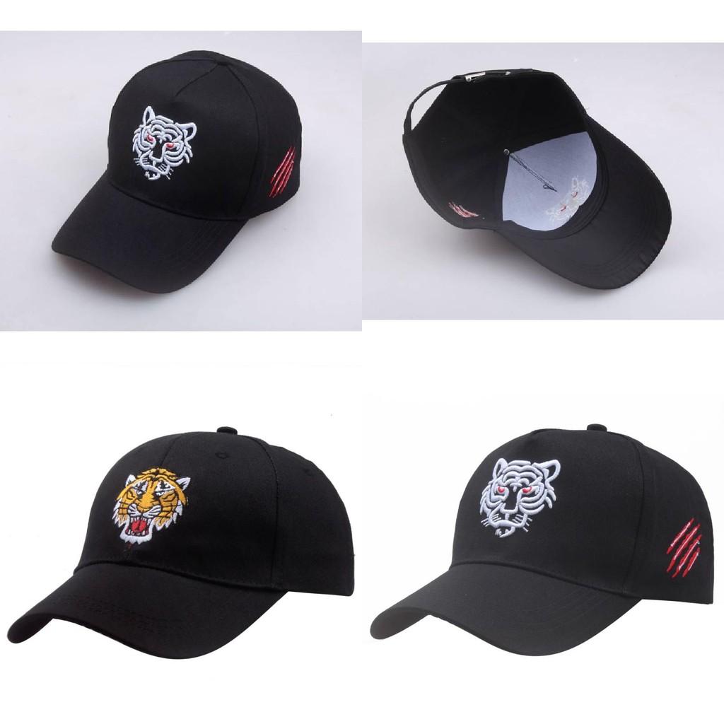 Mens Casual Outdoor Cap With Tiger Embroidery High Top Baseball Hat For All Seasons