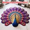 Soft Peacock Carpet Non-slip Bathroom Floor Mat Portable Blanket  for Living Room Tea Table Bedside