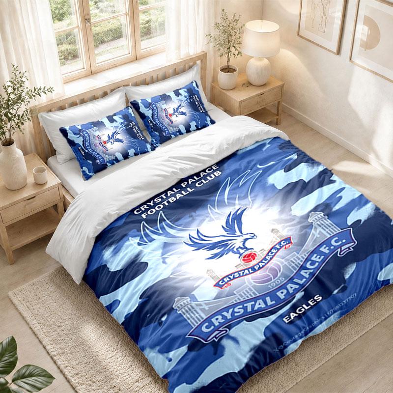 Ensemble de literie 1 housse de couette 2 taies d'oreiller Imprimé Football Crystal Palace Décoration de chambre à coucher Maison