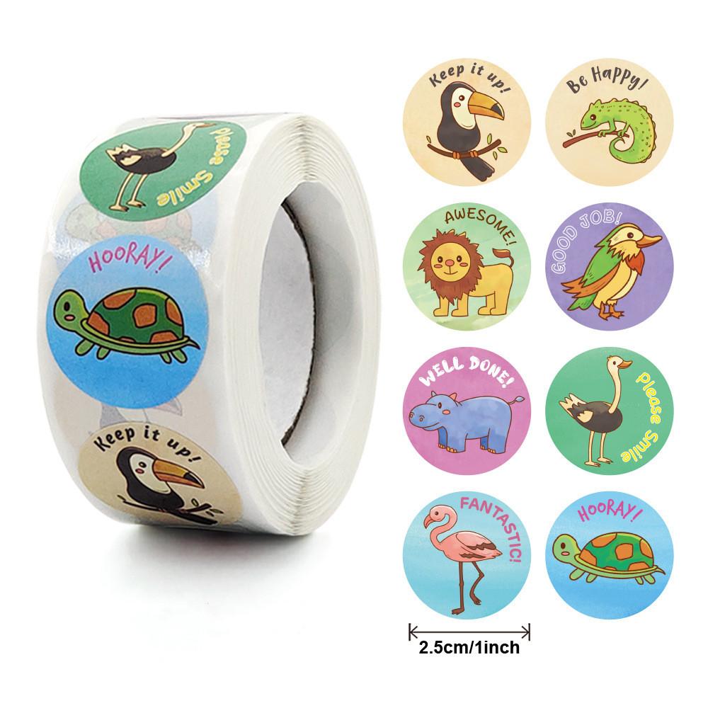 500 Pcs Reward Stickers Motivational Stickers Roll For Kids For School Reward Students Teachers Cute Animals Stickers Labels