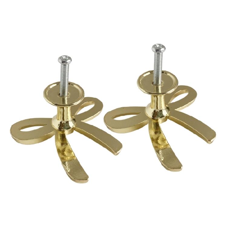 Simple Furniture Decorative Handle Modern Metal Dressers Knob Bowknot Shape Bedside Cabinet Pull Easy To Installation