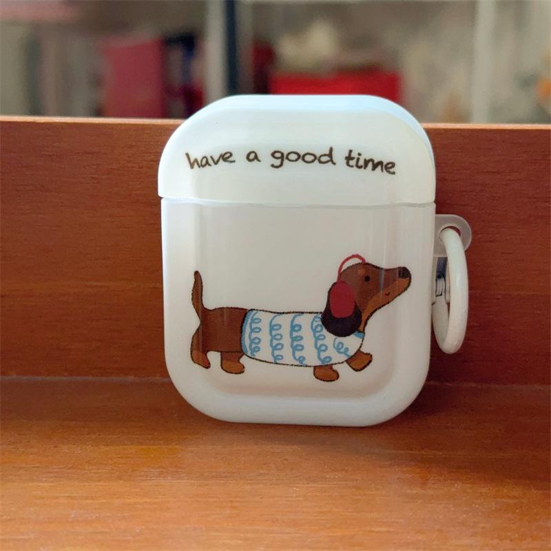 Wear headphones dachshund suitable for AirPods 1 apple bluetooth wireless headset cover 1/1/1 generation pro1 protective case