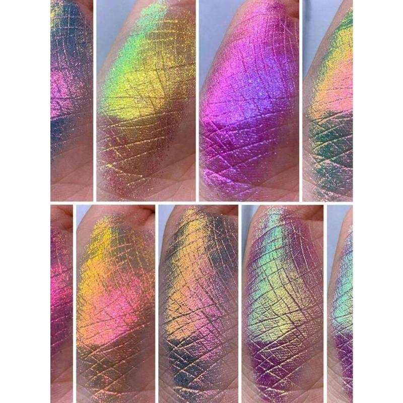 1pc Y2K Iridescent Nail Art Powder, Chameleon Glitter, Aurora Holographic Neon Sequins, Multi-Purpose Decorative Glitter Nails Powder