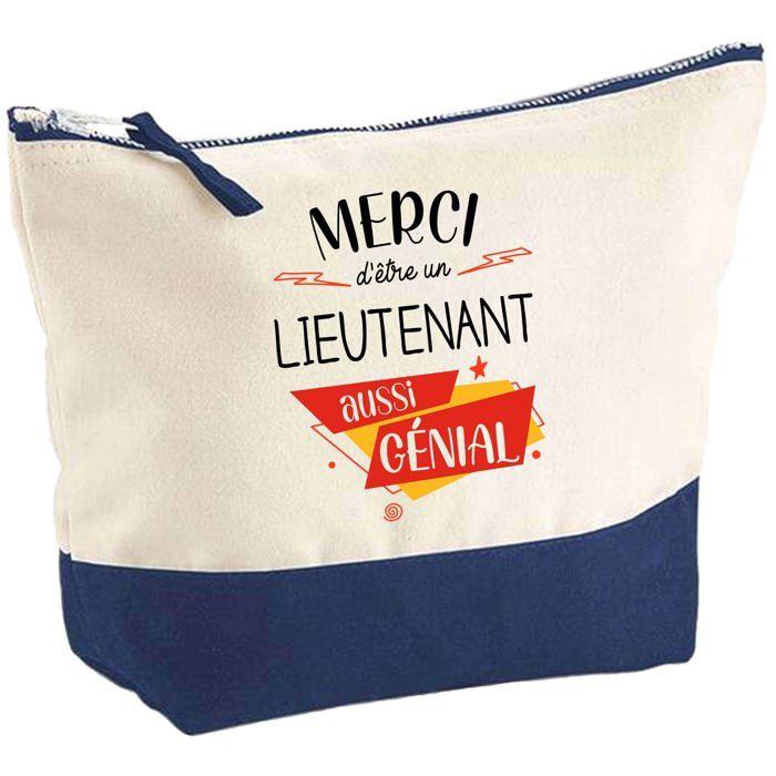 Trousse de maquillage - PLANETEE - Lieutenant Merci Génial - Grand format - Coton - Impression HD