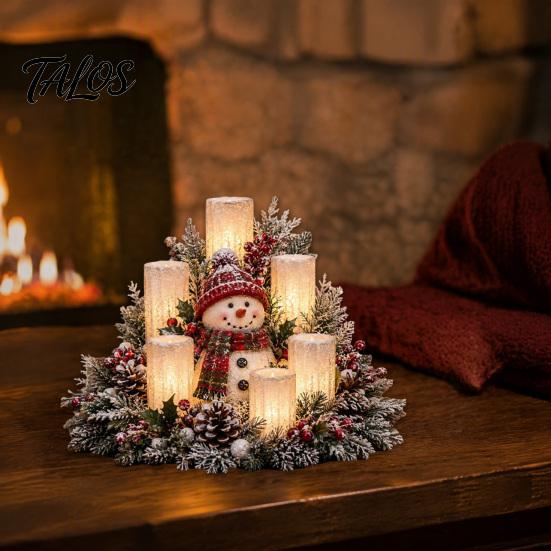 Christmas Table Centerpieces Lighted Centerpiece, Atmospheric Ornament with Warm Glow, USB Indoor Seasonal Displays Powered Plastic Crafts for Holiday