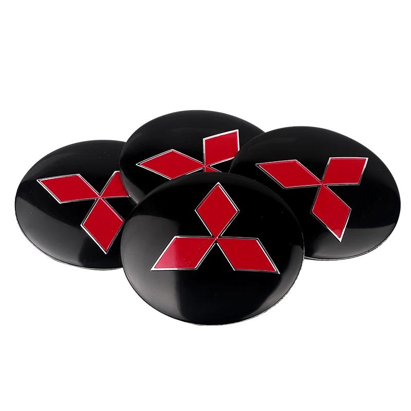 4pcs 56mm Mitsubishi Badge Car Tire Hub Center Sticker for Mitsubishi Ralliart Lancer EX Outlander ASX Galant Car Accessories