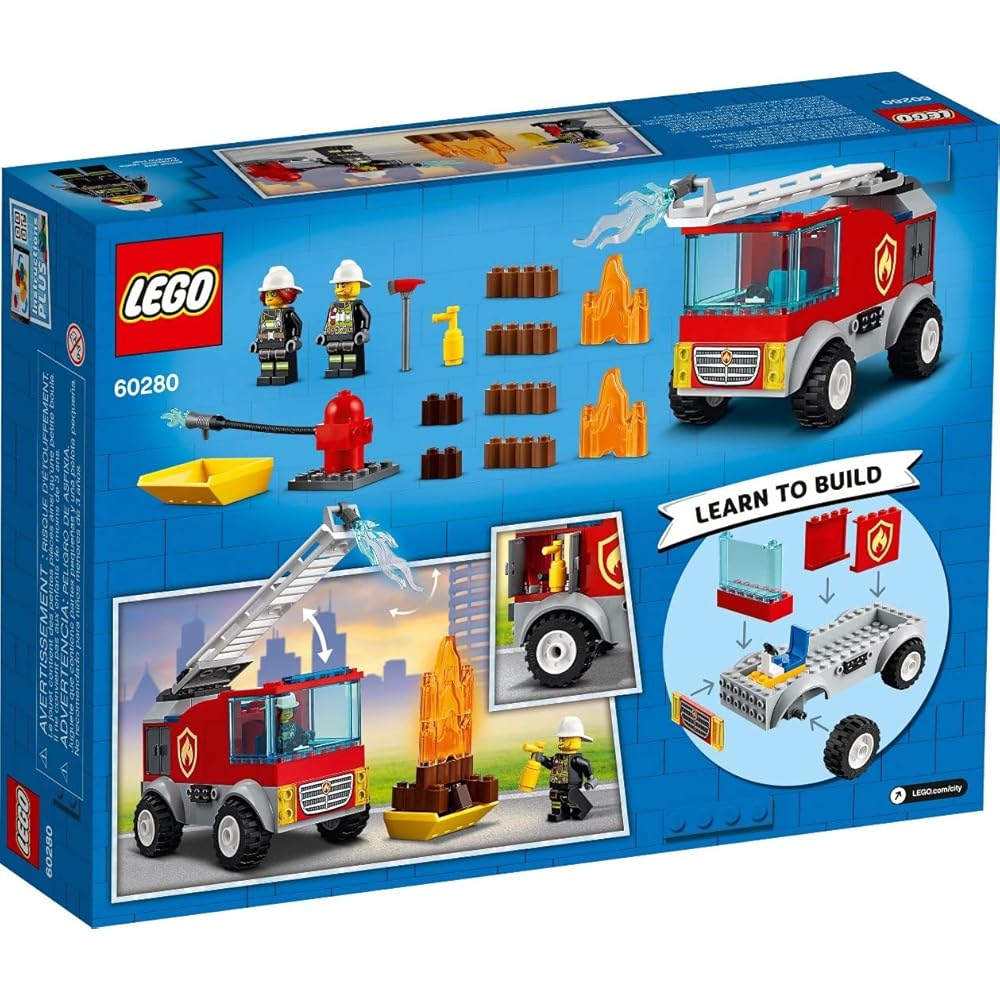LEGO City Fire Ladder Truck 60280 Toy Building Blocks for Boys and Girls Ages 4 and Up