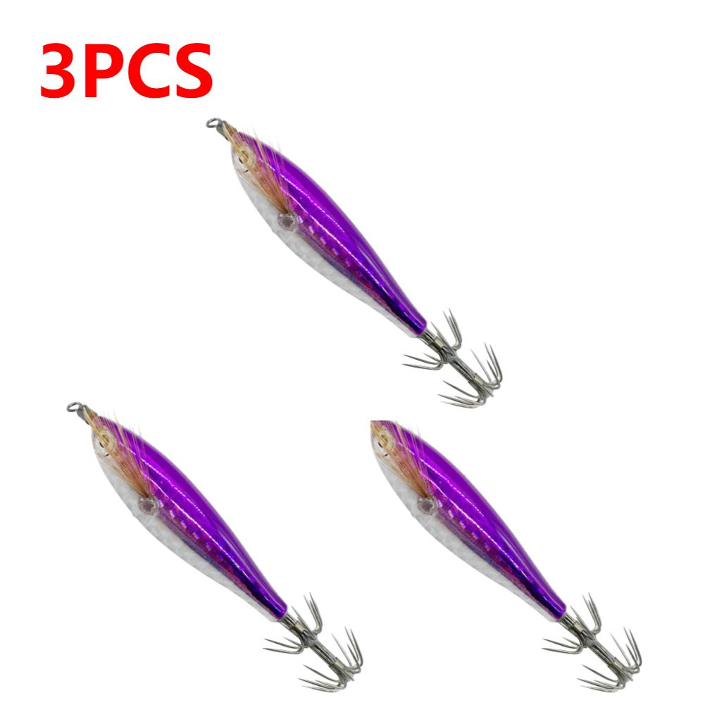 Laser Horizontal Shrimp Squid Hook Webfoot Octopus Egi Artificial Fishing Lure Shrimp Bait Wood Shrimp Bait Sturdy Squid Hook
