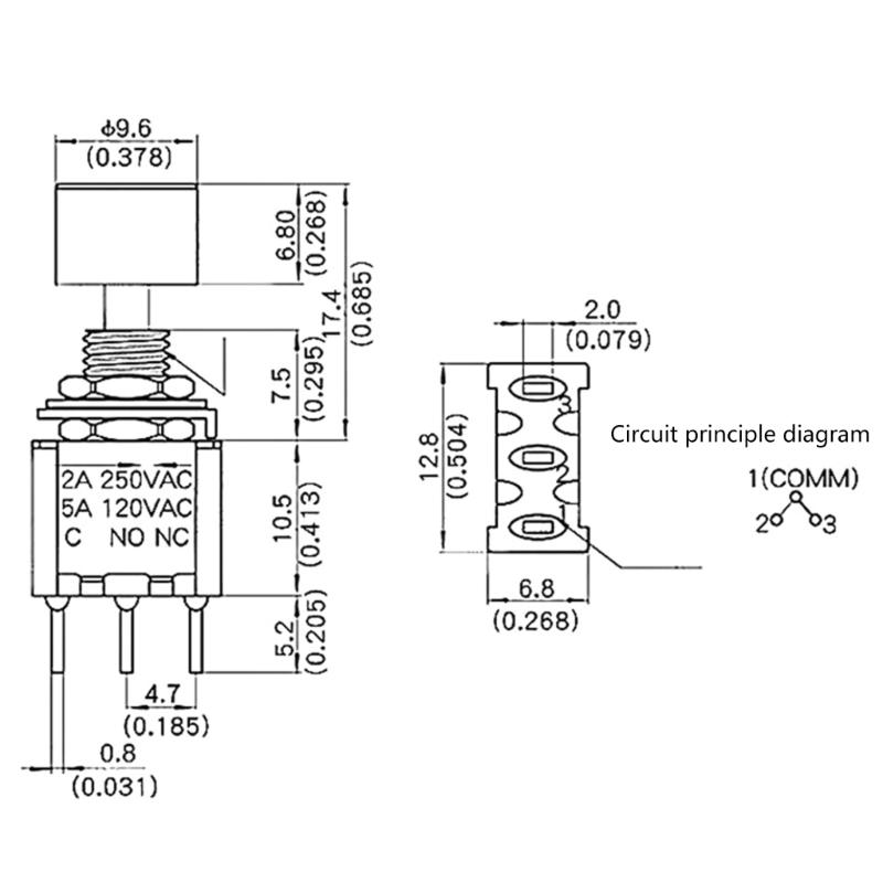 Mini Momentary Push Button Switches PS102 3Pin 6Pin Atomatic Reset 2A250VAC 5A120VAC For Electronics Appliances