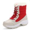 Outdoor Fashion Winter High-top Women's Shoes, Student Lace-up Mid-tube Snow Boots, Women's Cotton Shoes