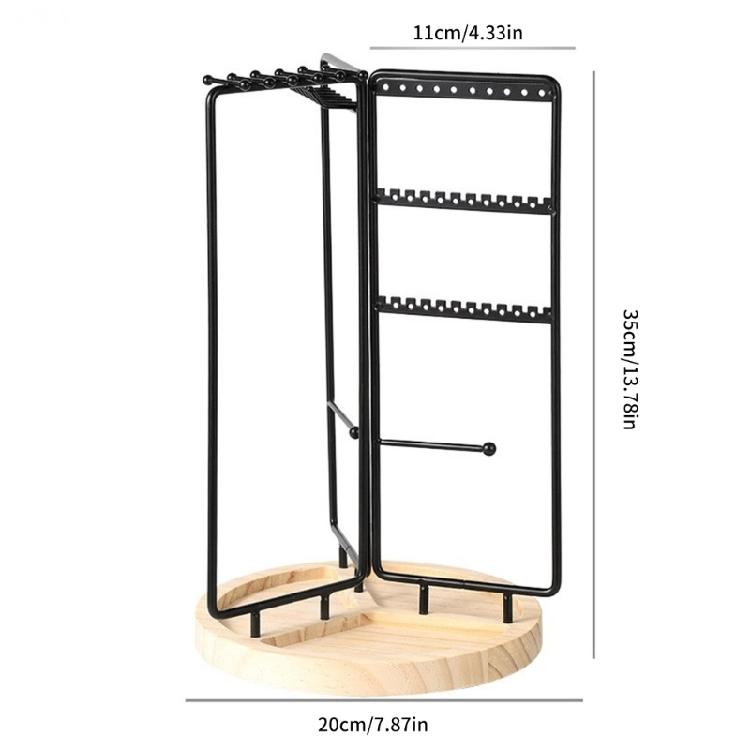 Rotating Jewelry Display Stand Holder Elegant Bracelet and Necklace Rack Shelves