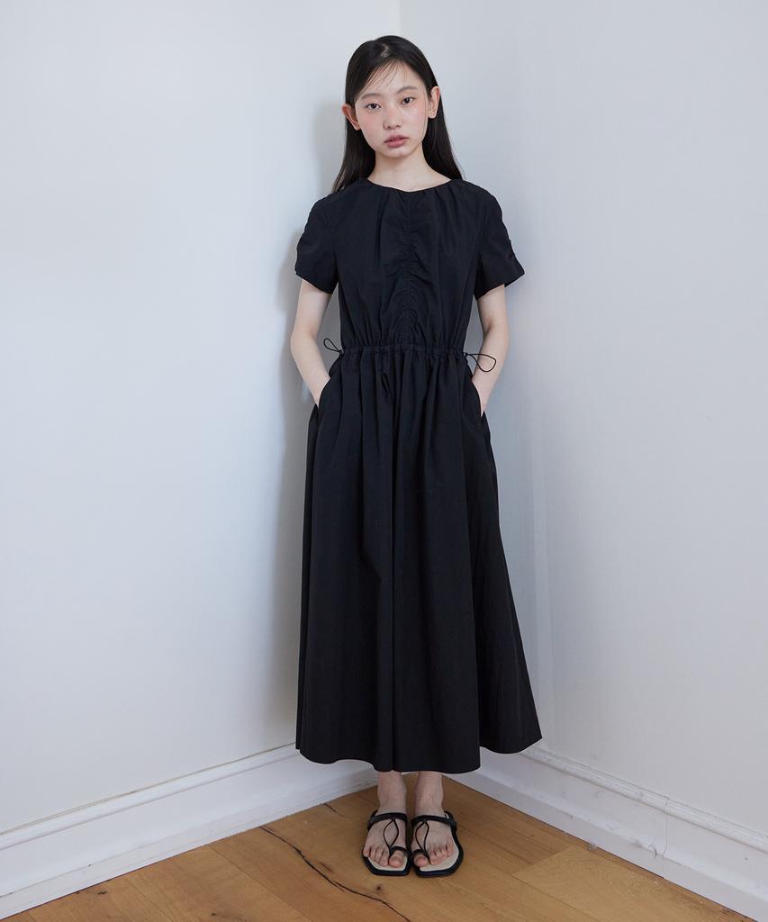 Step Around Half Sleeve String One-Piece_Black