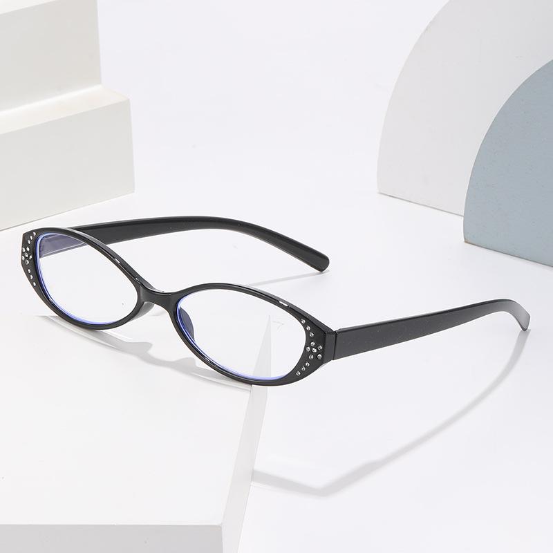 Retro Diamantbesetzte Lesebrille Katzenauge Mode Anti-Blaulicht Rahmen Lesebrille Für Ältere 9691