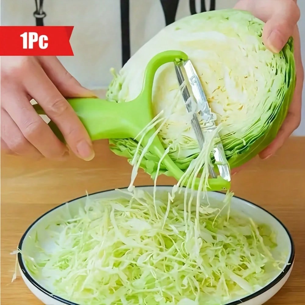 Cabbage Shredder Slicer Peeler, Large Size, Vegetable Cutter for Purple Cabbage, Lettuce, Wide Mouth Peeling tool, Food Contact Safe зелёный