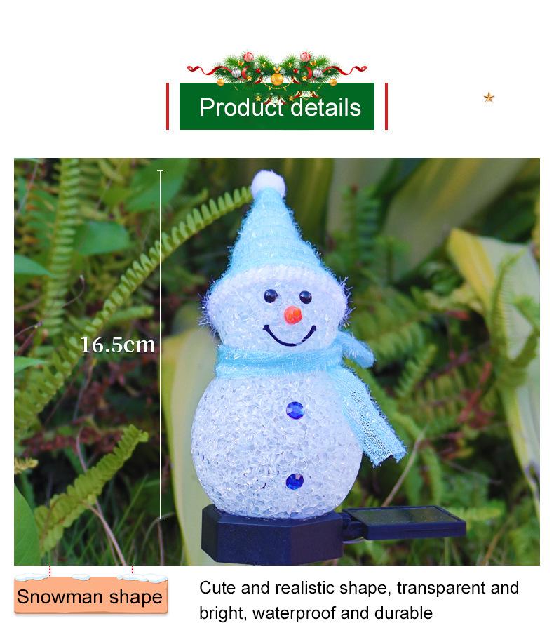 Christmas Snowman Solar Ground Lights for Outdoor Garden and Lawn Decoration